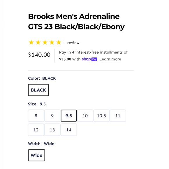 Basically BRAND NEW Brooks Men's Adrenaline GTS 23 in Black/Ebony - Picture 6 of 6